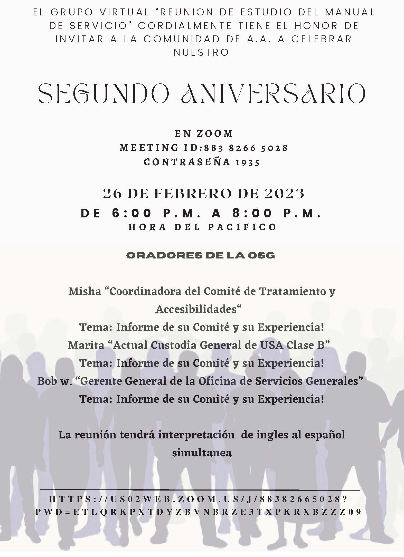 Segundo Aniversario de el grupo virtual "Reunión de estudio del manual de servicio"