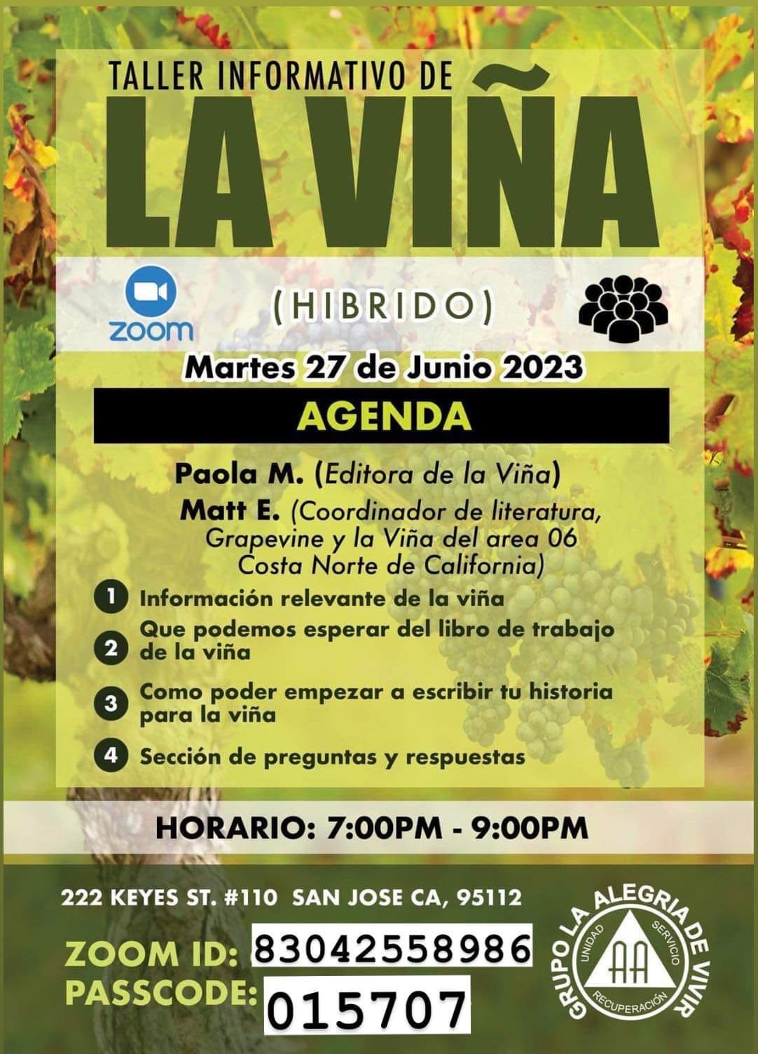 Taller informativo La Viña